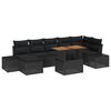 vidaXL Ensemble de canap&eacute; de jardin 8 pc Noir et Marron