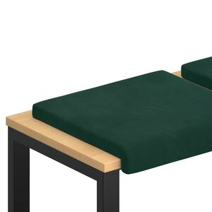 vidaXL Coussin de banc 2 pc Velours Vert fonc&eacute; Profondeur 35 cm