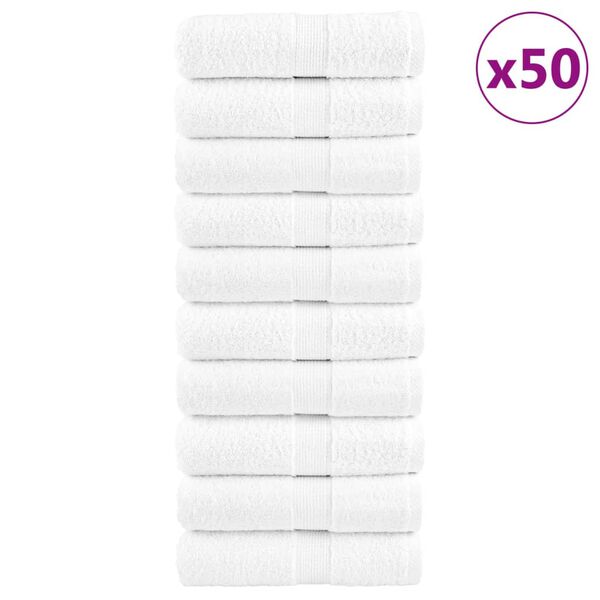 vidaXL Serviettes d'invit&eacute; de qualit&eacute; sup&eacute;rieure SOLUND 50 pcs blanc