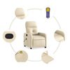 vidaXL Fauteuil de massage inclinable Cr&egrave;me Tissu