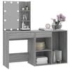 vidaXL Coiffeuse à LED avec armoire Sonoma gris Bois d'ingénierie