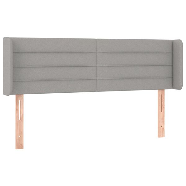 vidaXL T&ecirc;te de lit &agrave; LED Gris clair 147x16x78/88 cm Tissu