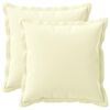 vidaXL Housse de coussin 2 pc HOUTEN Cr&egrave;me 50 x 50 cm Polyester