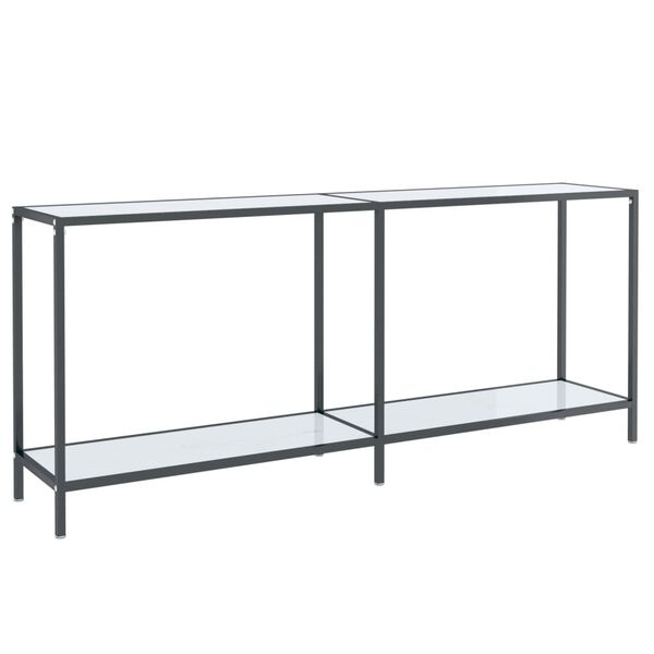 vidaXL Table console Blanc 180x35x75,5 cm Verre tremp&eacute;