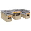 vidaXL Salon de jardin avec coussins 10 pcs beige r&eacute;sine tress&eacute;e