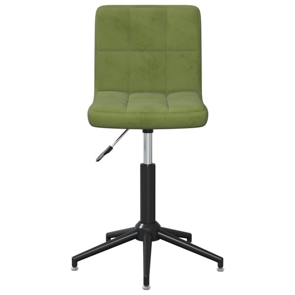 vidaXL Chaise pivotante de salle &agrave; manger Vert clair Velours
