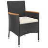 vidaXL Ensemble de bistro de jardin 5 pcs coussins noir poly rotin