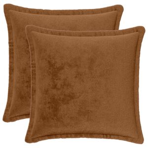 vidaXL Coussin de jet&eacute; 2 pc HOUTEN Marron Clair 30 x 30 cm Flanelle