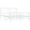vidaXL Cadre de lit m&eacute;tal sans matelas et pied de lit blanc 140x190 cm