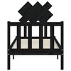 vidaXL Cadre de lit sans matelas noir bois de pin massif