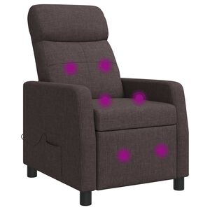 vidaXL Fauteuil de massage inclinable Marron fonc&eacute; Tissu