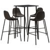 vidaXL Ensemble de bar 5 pcs Tissu Gris fonc&eacute;