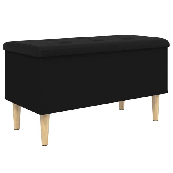 vidaXL Banc de rangement noir 82x42x46 cm bois d'ing&eacute;nierie