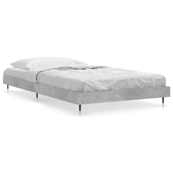 vidaXL Cadre de lit sans matelas gris b&eacute;ton 90x200 cm