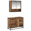 vidaXL Ensemble de mobilier de salle de bain 2 pc Bois Ancien