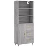 vidaXL Buffet haut Sonoma gris 69,5x34x180 cm Bois d'ing&eacute;nierie