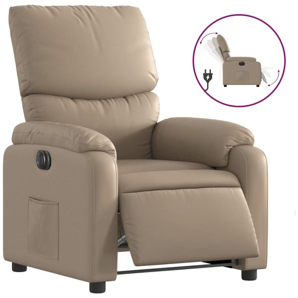 vidaXL Fauteuil inclinable &eacute;lectrique Cappuccino Similicuir