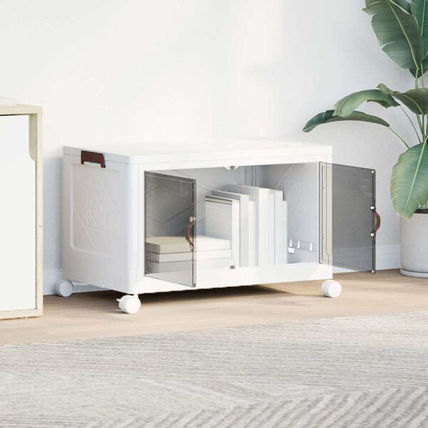 vidaXL Bo&icirc;te de rangement empilable avec roues 75 L 64x40x41 cm