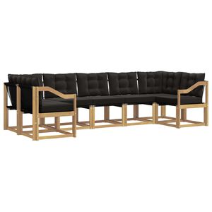 vidaXL Ensemble de canap&eacute;s d'ext&eacute;rieur 7 pcs Blanc et noir