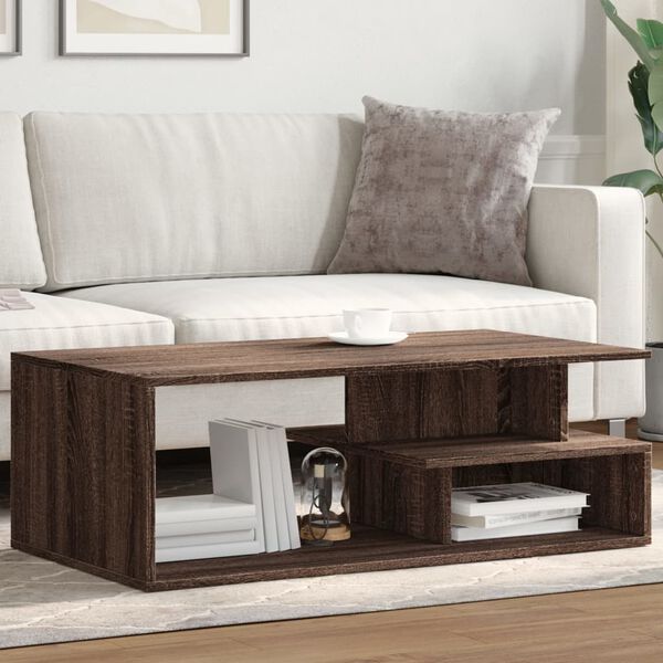 vidaXL Table basse ch&ecirc;ne marron 102x55x35 cm bois d'ing&eacute;nierie