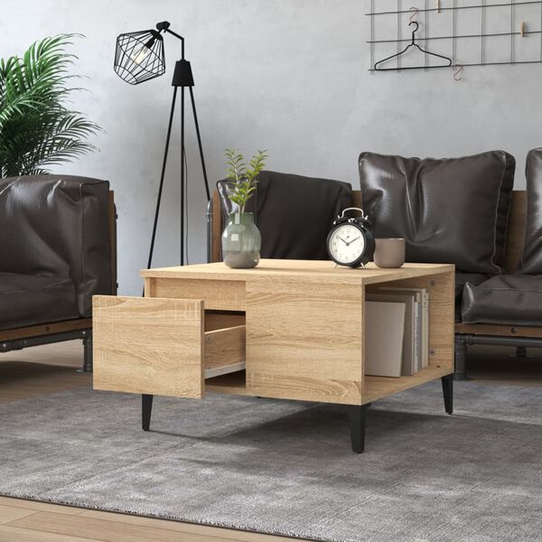 vidaXL Table basse chêne sonoma 55x55x36,5 cm bois d'ingénierie