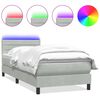 vidaXL Sommier &agrave; lattes de lit et matelas et LED gris clair 100x220cm velours