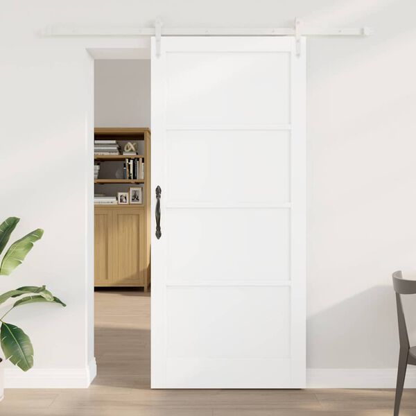 vidaXL Porte coulissante ORKDAL Blanc 93 x 211 cm Pin massif