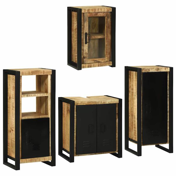 vidaXL Ensemble de mobilier de salle de bain Montage mural 4 pcs