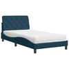vidaXL Lit avec matelas bleu 100x200 cm velours