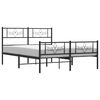 vidaXL Cadre de lit m&eacute;tal sans matelas avec pied de lit noir 140x190cm