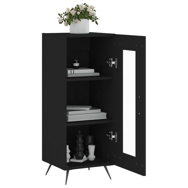 vidaXL Buffet Noir 34,5x34x90 cm Bois d'ing&eacute;nierie