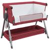 vidaXL Lit pour bébé avec matelas Rouge Tissu de lin