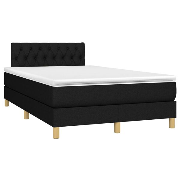 vidaXL Sommier &agrave; lattes de lit avec matelas Noir 120x200 cm Tissu