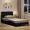 vidaXL Cadre de lit avec LED sans matelas noir 100x200 cm tissu