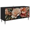 vidaXL Meuble TV BORNE 102 x 33 x 51 cm Ch&ecirc;ne noir Bois d'ing&eacute;nierie