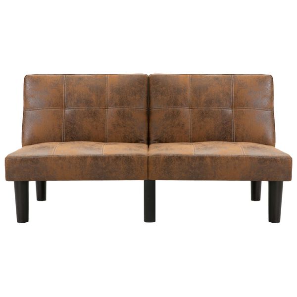 vidaXL Canap&eacute; &agrave; 2 places Marron Similicuir daim