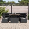 vidaXL Ensemble de salle &agrave; manger pour jardin 7 pcs Noir et Marron