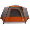 vidaXL Tente Cabane avec toit Gris et orange 400 x 350 x 212 cm