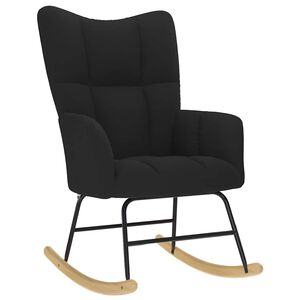 vidaXL Chaise &agrave; bascule Noir Tissu