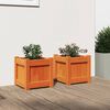 vidaXL Jardinières 2 pcs cire marron bois de pin massif