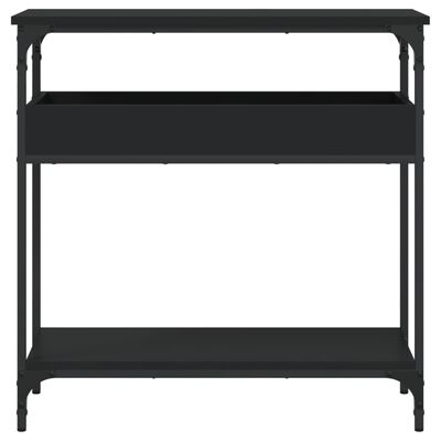vidaXL Table console avec étagère noir 75x29x75 cm bois d'ingénierie