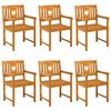 vidaXL Chaises de jardin 6 pc Naturel Bois d'Acacia Massif
