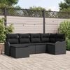 vidaXL Ensemble de canap&eacute; de jardin 6 pcs Noir polyrotin