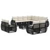 vidaXL Ensemble de canap&eacute; de jardin 12 pcs Noir et blanc cr&egrave;me