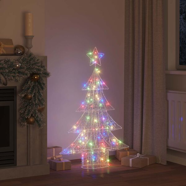 vidaXL Sapin de No&euml;l avec 100 LED Multicolore 120 cm Acrylique