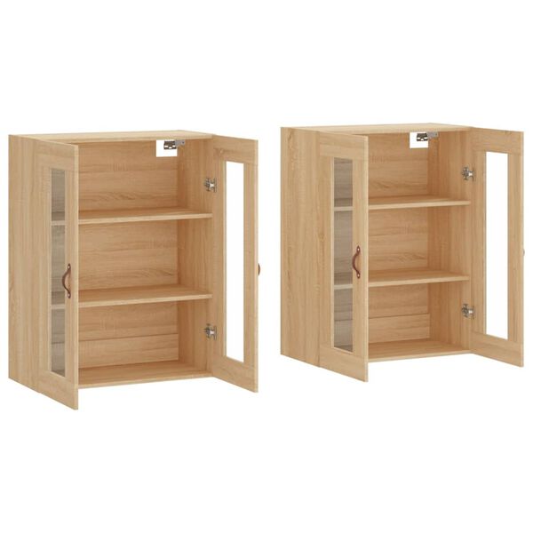 vidaXL Armoires murales 2 pcs ch&ecirc;ne sonoma bois d'ing&eacute;nierie