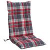 vidaXL Coussins de chaise &agrave; dossier haut lot de 6 motif carreaux rouge