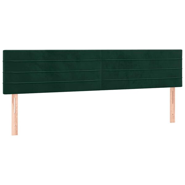 vidaXL T&ecirc;tes de lit 2 pcs Vert fonc&eacute; 100x5x78/88 cm Velours
