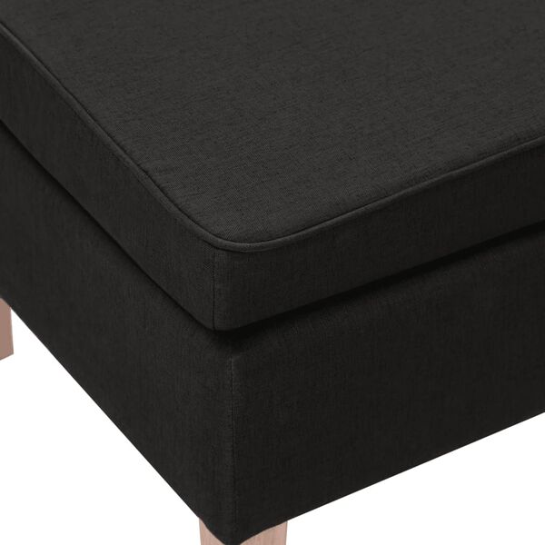 vidaXL Tabouret avec pieds en bois Noir Tissu