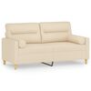 vidaXL Canap&eacute; 2 places avec oreillers d&eacute;coratifs cr&egrave;me 140 cm tissu